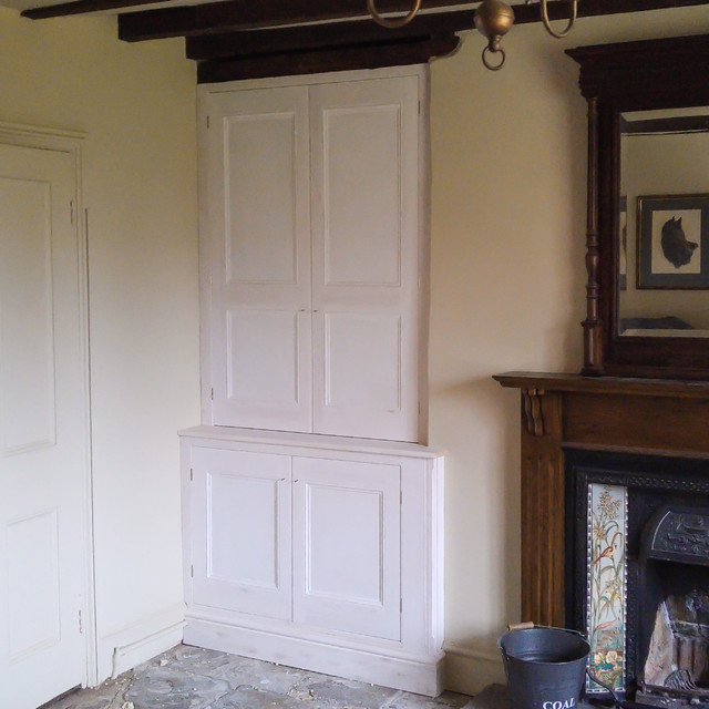 Style Alcove Cupboards in painted Pine. Victorian Living