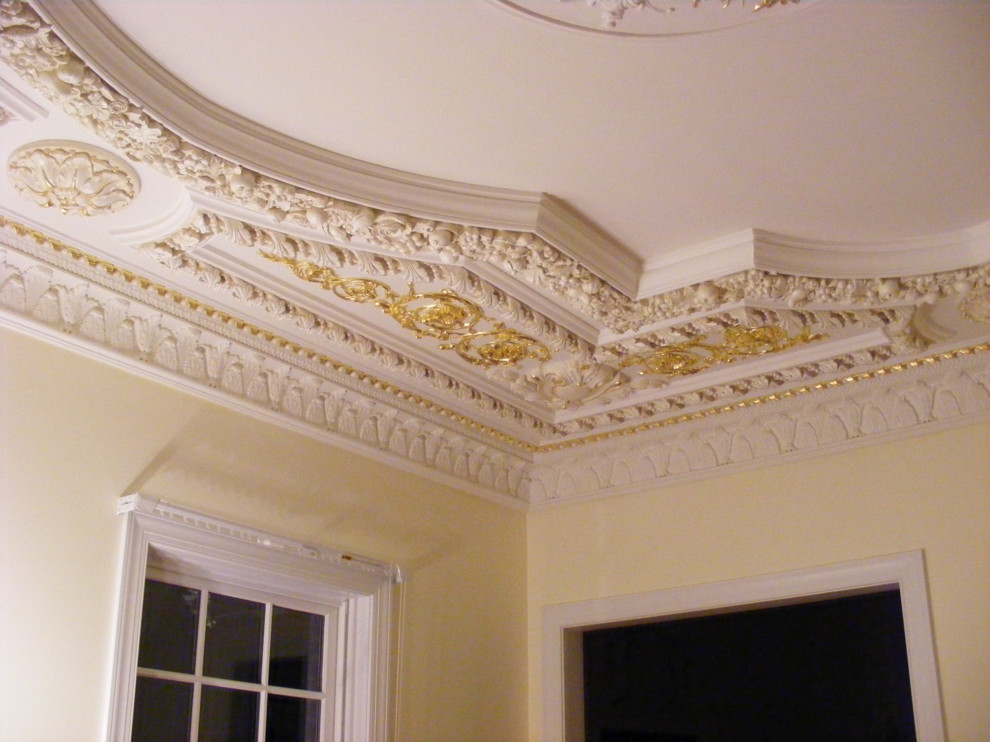 Gilded Crown Moulding Traditional Living Room Chicago by
