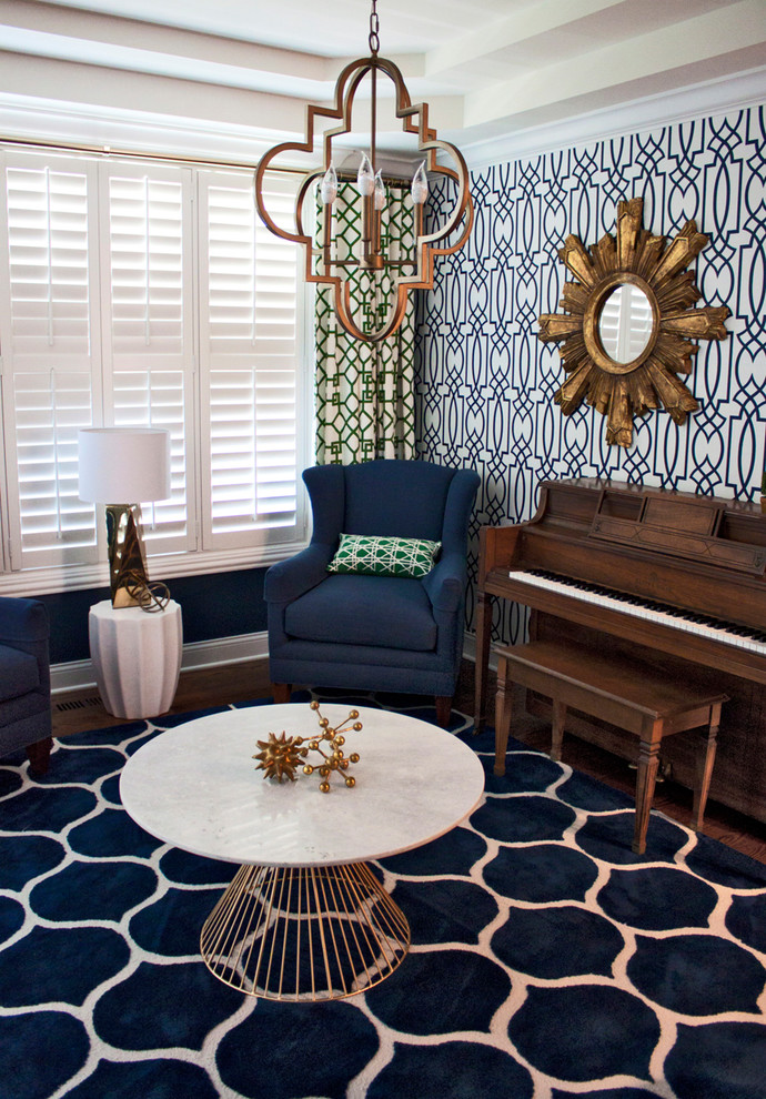 Glamorous Green, Navy, and Gold - Modern - Living Room - by CHAD ...