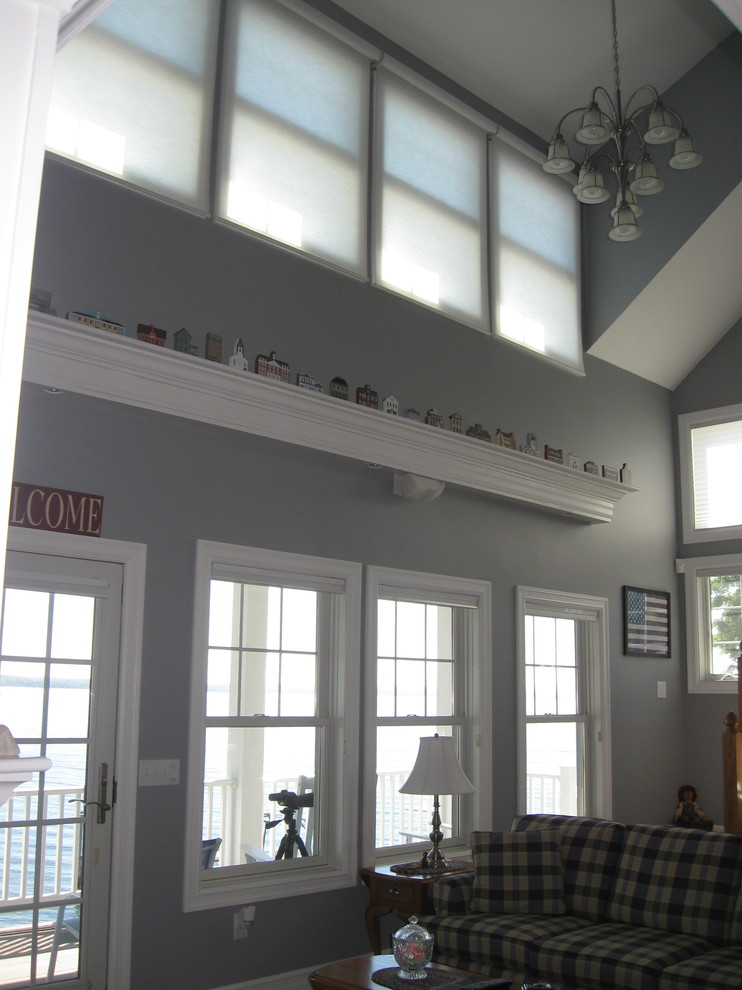 Glass Factory Bay Lakehome Beach Style Living Room New York by