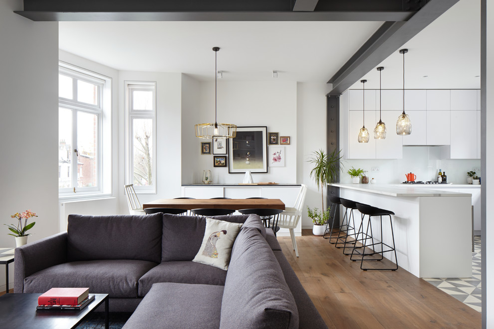 Trendy living room photo in London