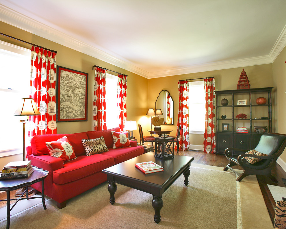 Example of an asian living room design in Other