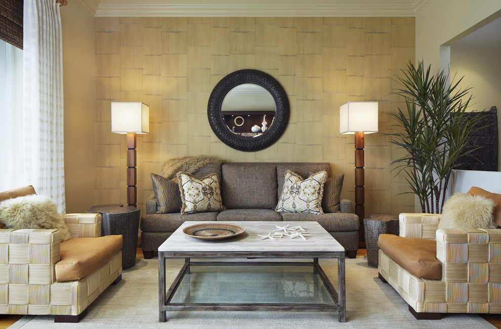 Example of a mid-sized trendy formal living room design in Miami