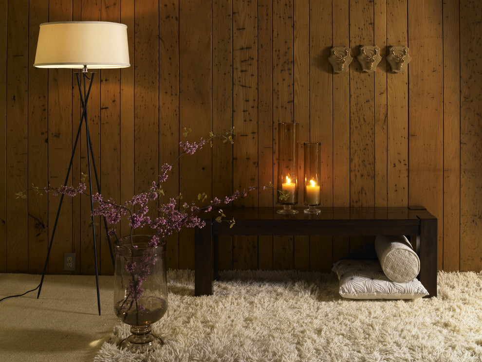 Living room - transitional carpeted living room idea in Atlanta
