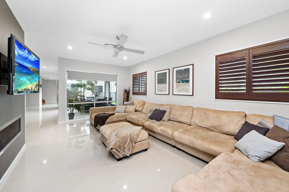 Living room - modern living room idea in Gold Coast - Tweed
