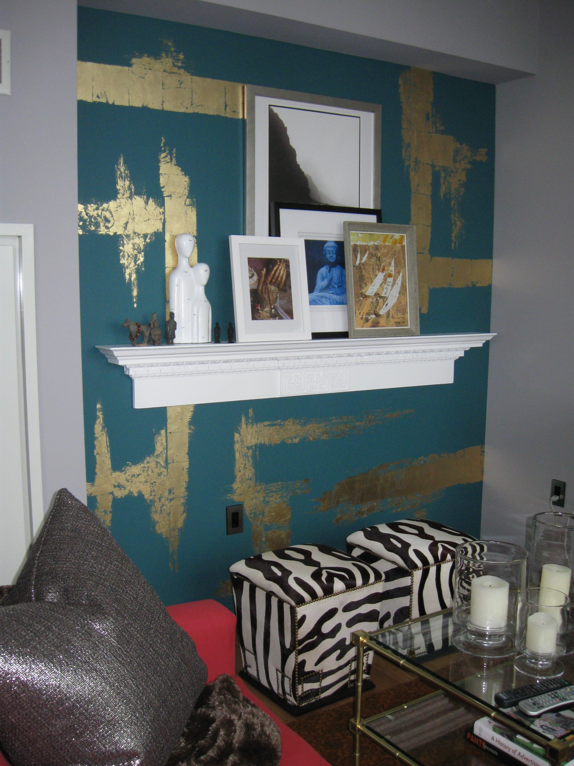 Golden Leaves Wall Art Elegant Art - Living Room Decor – The Home Art  Gallery