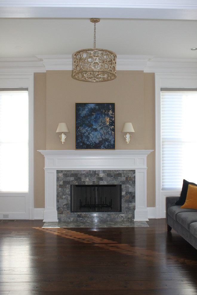Gold Walls in Living Room in Englewood, NJ Eclectic Living Room