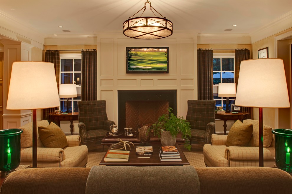 Example of a cottage living room design in Baltimore