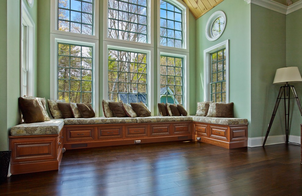 Custom Window Bench Transitional Living Room Providence