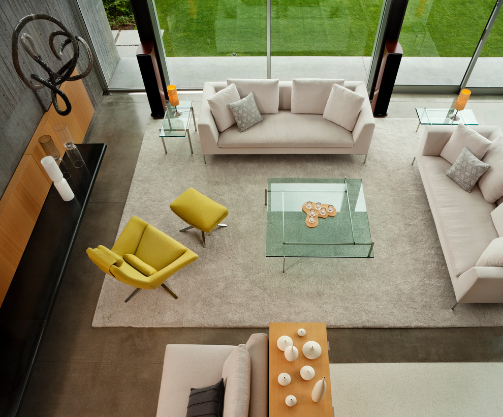 Inspiration for a modern living room in Seattle.