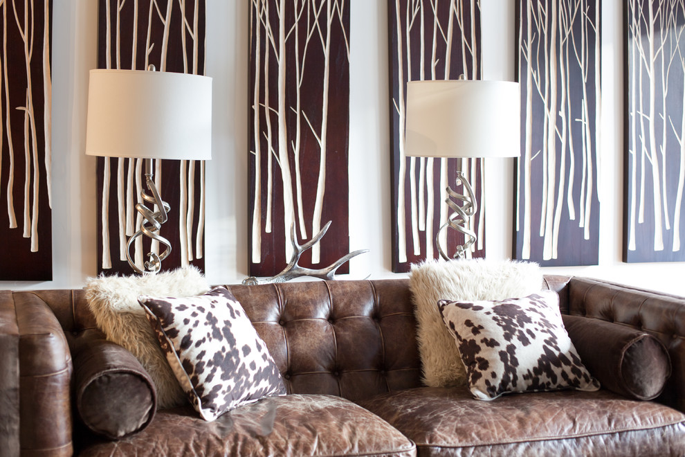 Свежая идея для дизайна: гостиная комната в стиле рустика - отличное фото интерьера