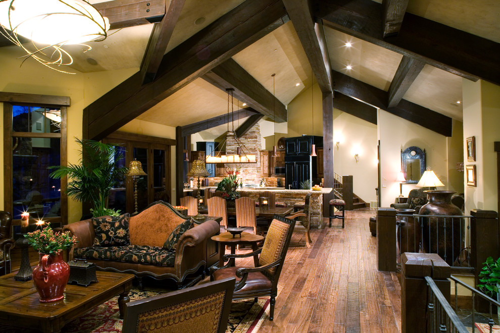 This is an example of a rustic living room in Salt Lake City.