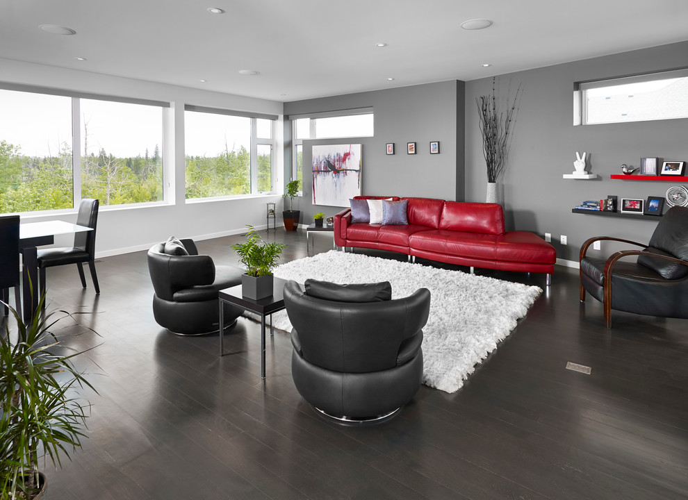 Modern living room in Edmonton.