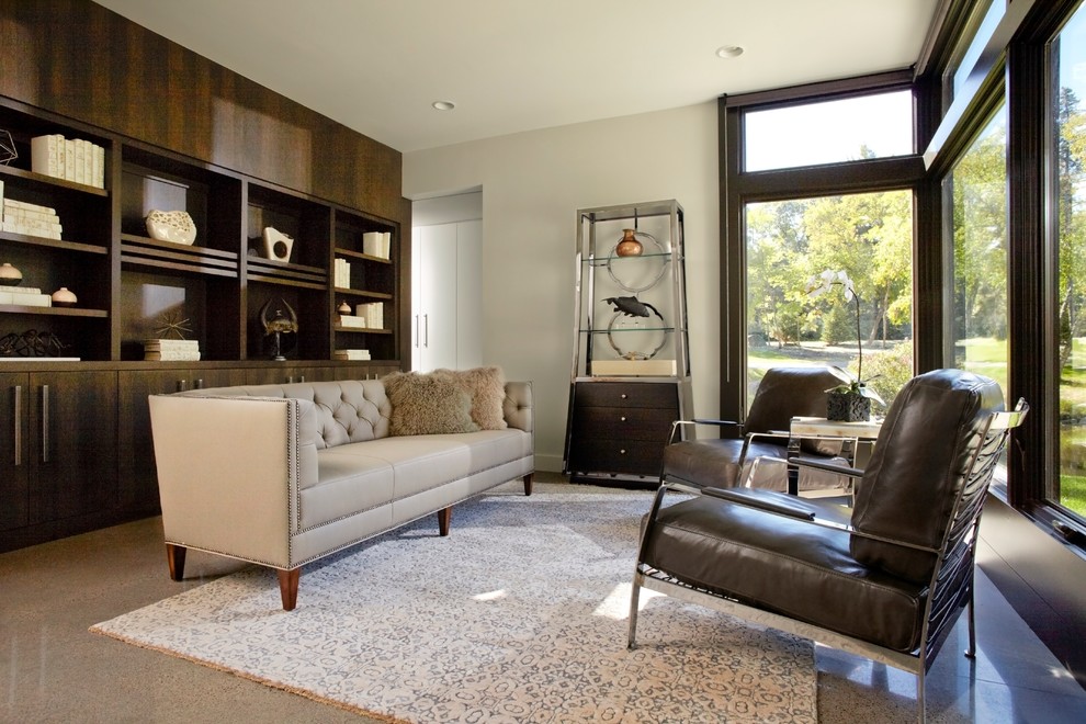 Example of a trendy living room design in Minneapolis