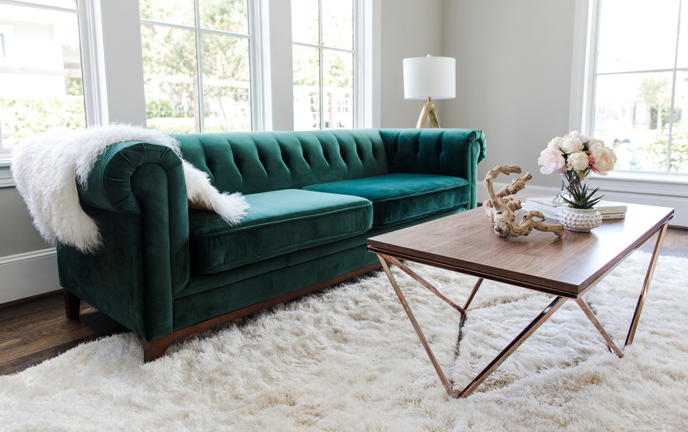 Green Velvet Sofa - Modern Chesterfield, Glam Chic - Contemporary ...