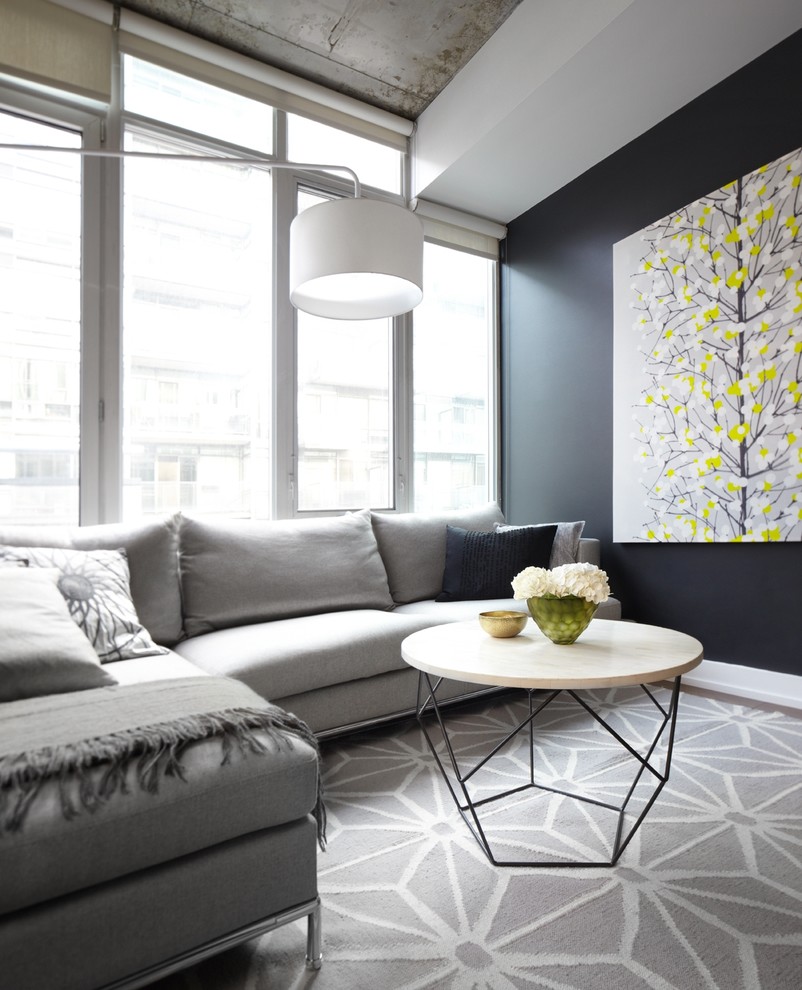 Inspiration for a contemporary living room remodel in Toronto