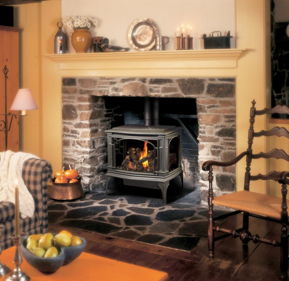 Greenfield™ MV Gas Stove Transitional Living Room Seattle by