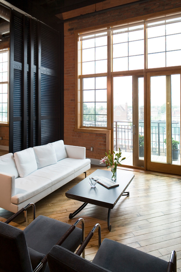 Grinnell Loft Contemporary Living Room Detroit by McIntosh