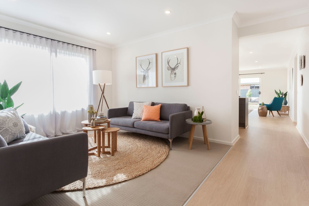 Inspiration for a scandinavian living room remodel in Melbourne