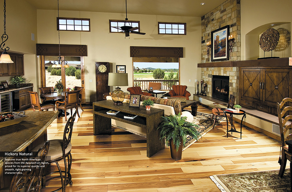 Hacienda Collection Natural Hickory Hallmark Floors Contemporary Living Room Denver By Macdonald Hardwoods Inc