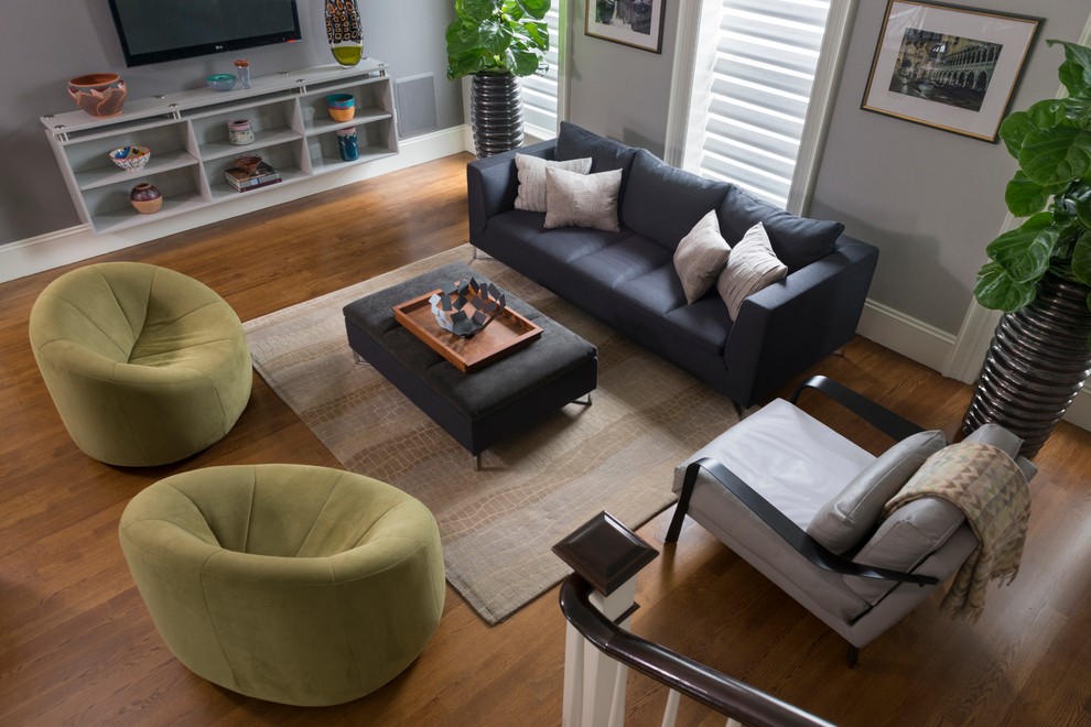 Living room - contemporary living room idea in Boston