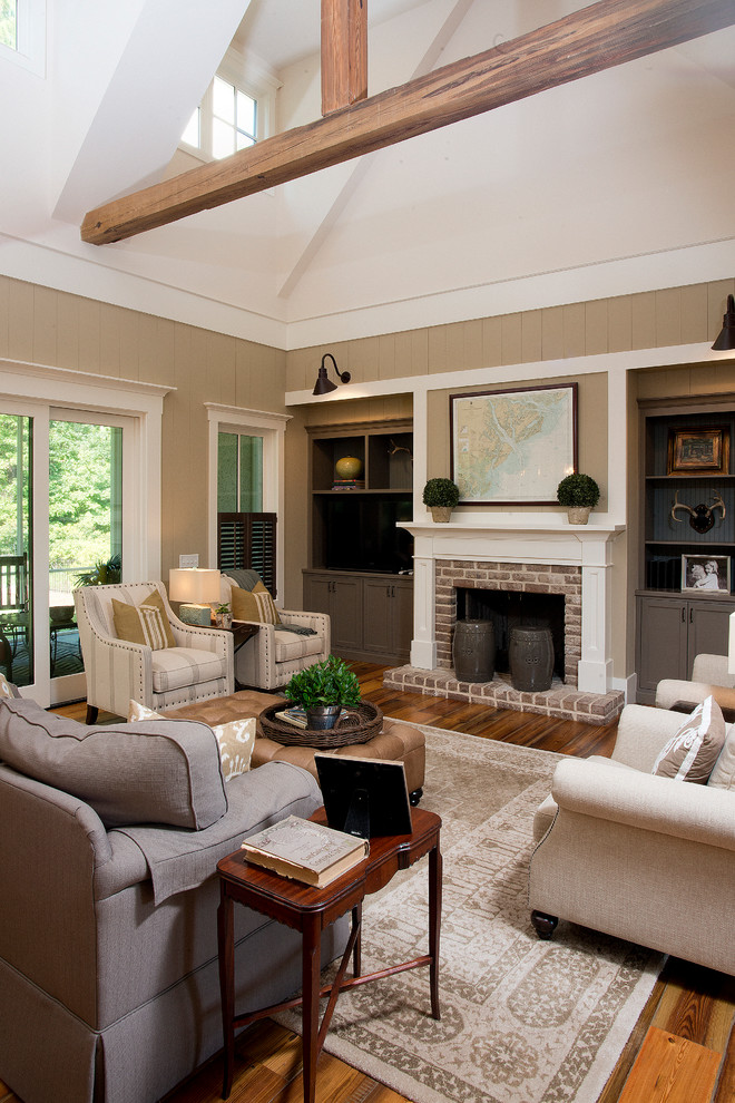 This is an example of a country living room in Charleston.