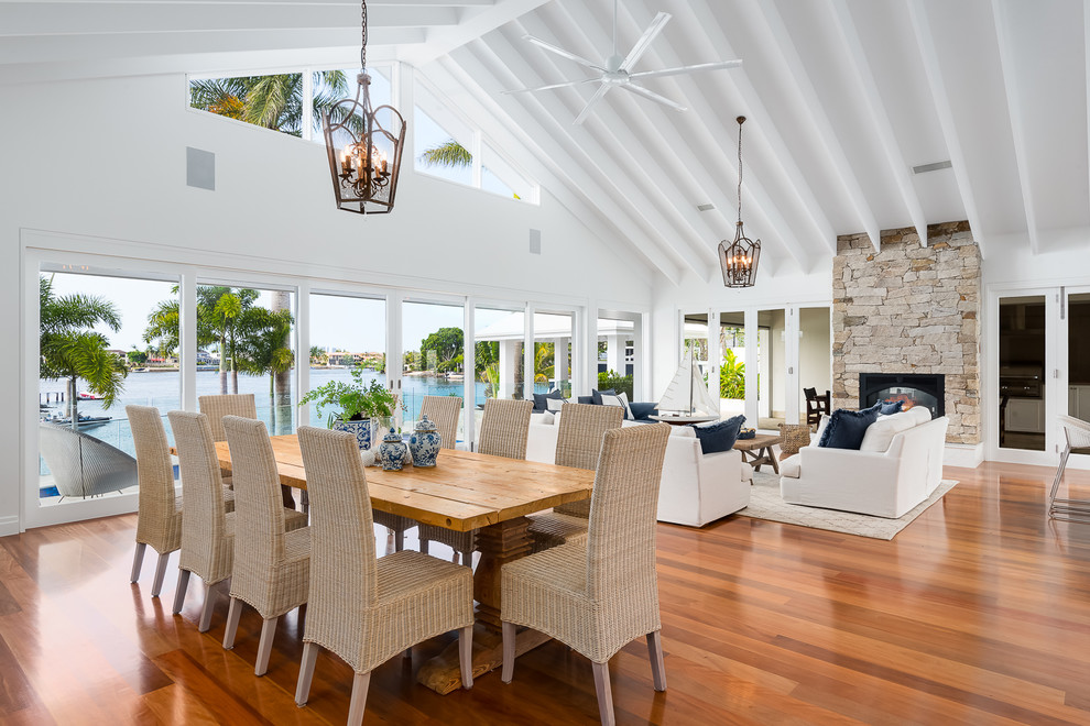 This is an example of a beach style living room in Gold Coast - Tweed.