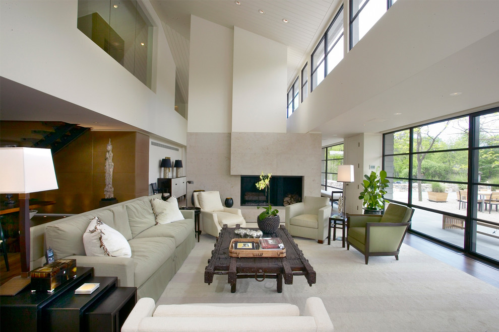 Inspiration for a contemporary living room remodel in Grand Rapids
