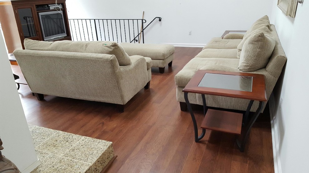 Photo of a classic living room in Philadelphia with medium hardwood flooring.