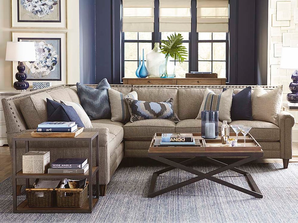 Harlan L Shaped Sectional Living Room, Bassett Sectional Sofa