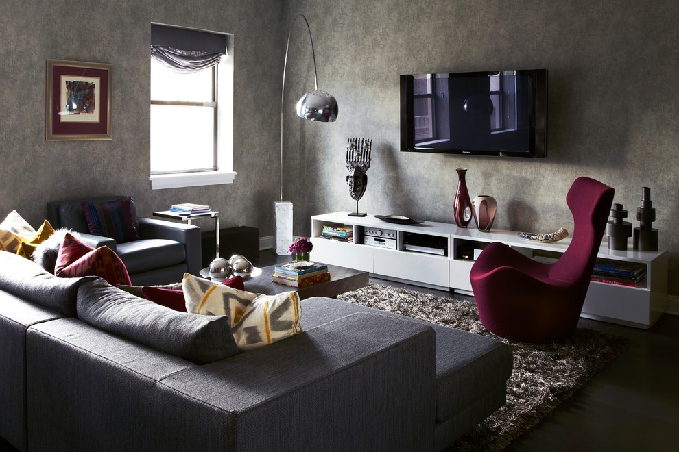 Living room - eclectic living room idea in New York