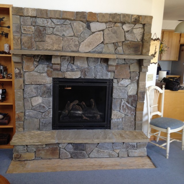 Hayden Lake FIreplace Update - Rustic - Living Room - Seattle - by ...