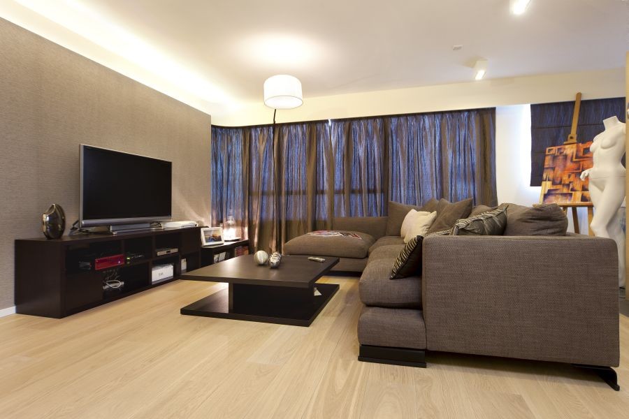 Example of a minimalist living room design in Hong Kong