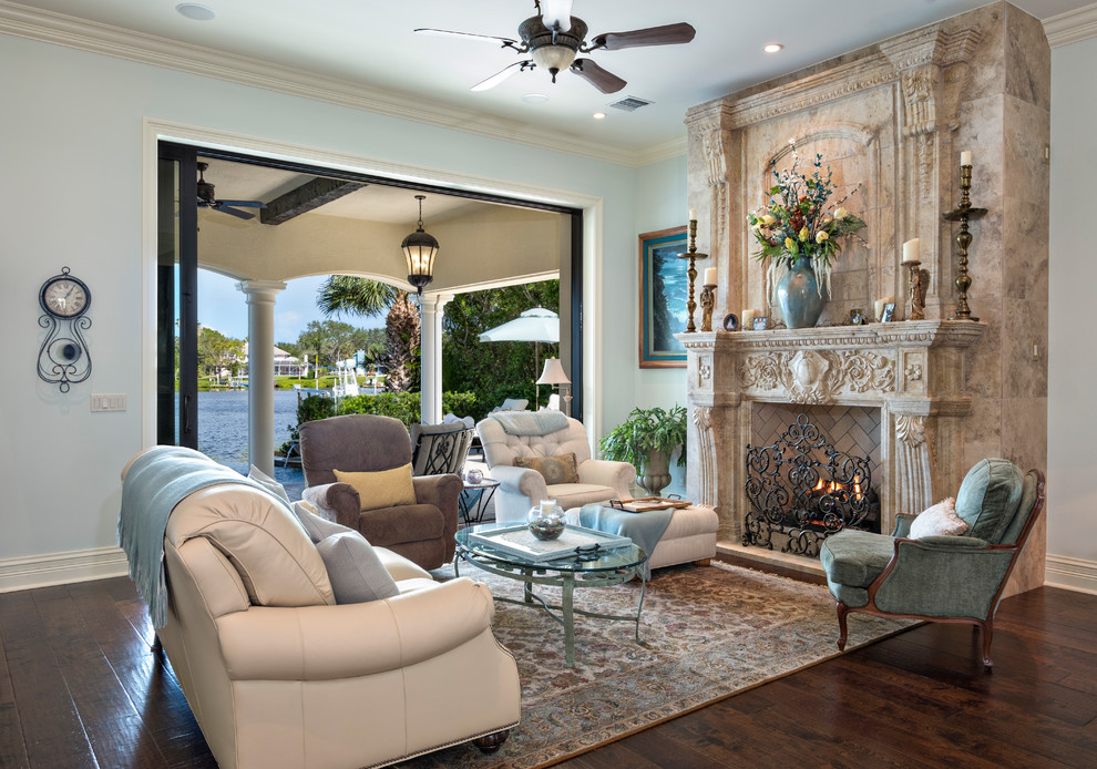 Heritage Oak Tequesta Mediterranean Living Room Miami by PB