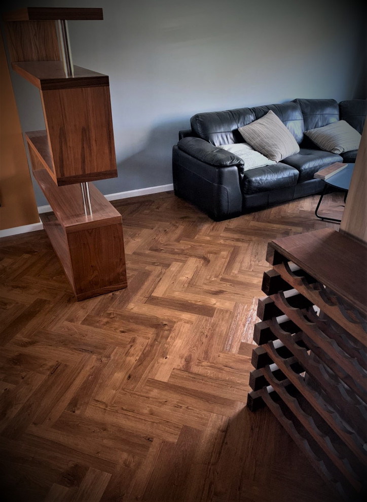 Herringbone in the home Modern Living Room Hertfordshire by
