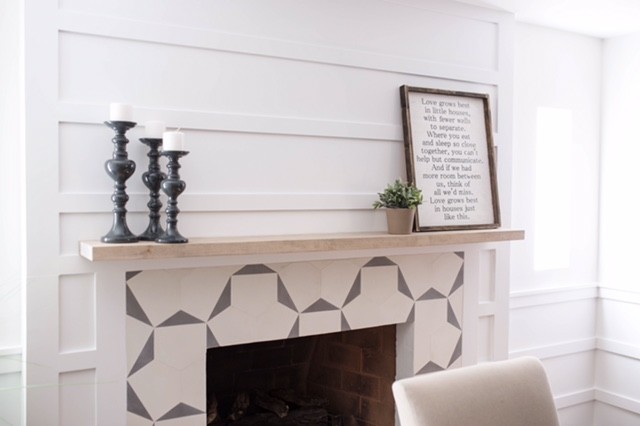 hex clip gives an edge to this fireplace installation - Modern - Living  Room - San Francisco - by clé tile | Houzz IE
