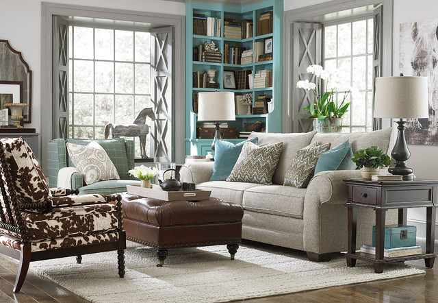 Home Custom Upholstery Large Sofa, Bassett Living Room Furniture