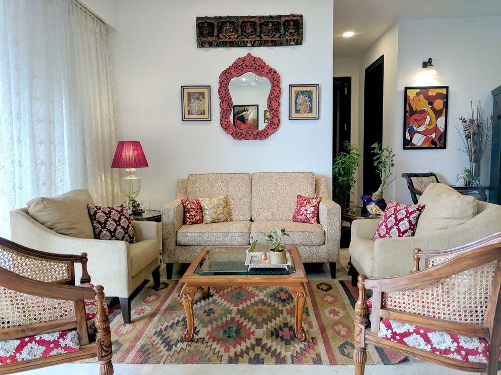Inspiration for an eclectic living room remodel in Mumbai