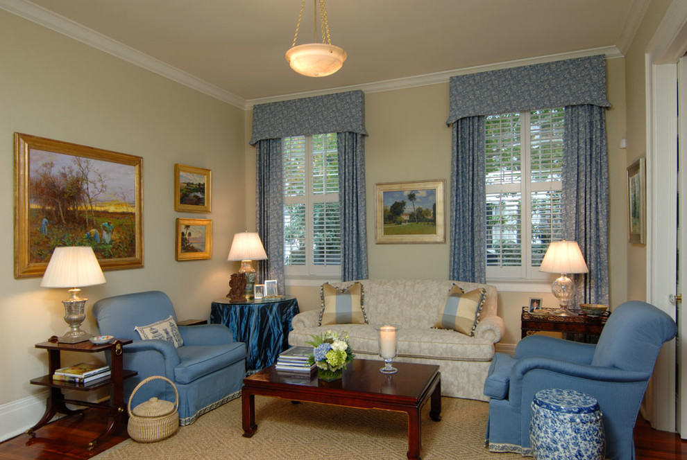 Traditional living room in Charleston.