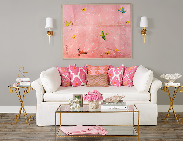 Living room - transitional living room idea in Houston