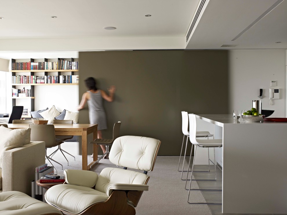 Example of a minimalist living room design in Melbourne