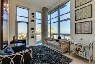 High Rise Penthouse - Contemporary - Living Room - Los Angeles - by ... - High-Rise Penthouse Living Room Interior Design With A Balcony