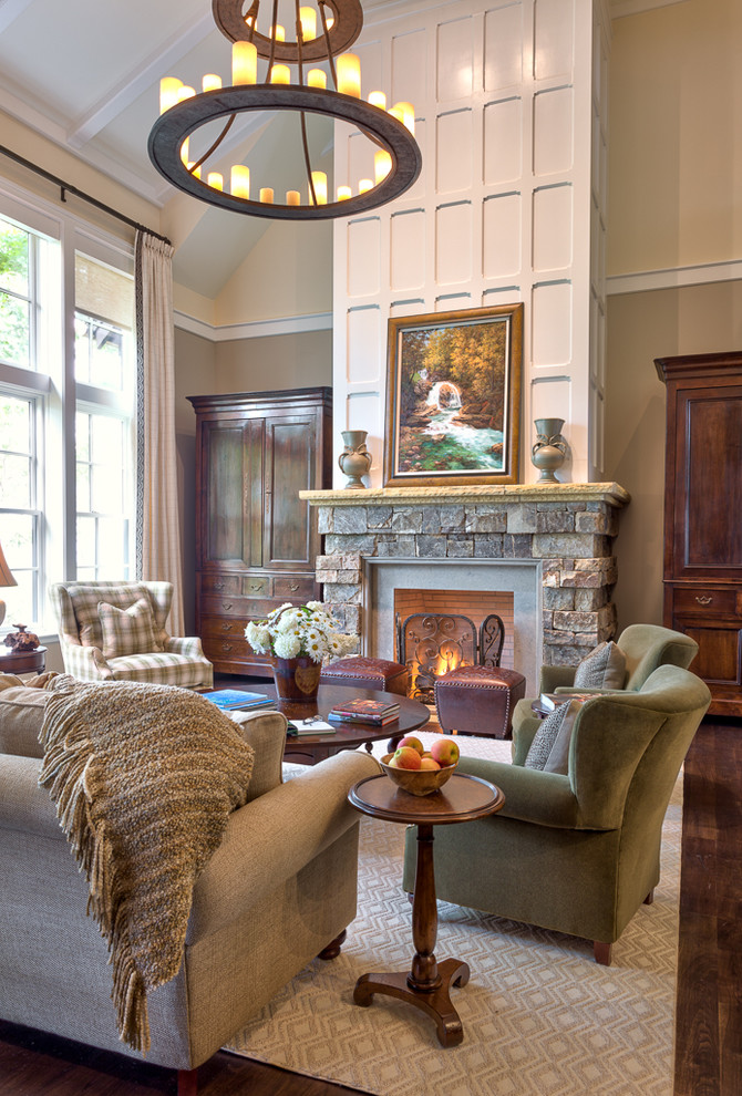 Traditional living room in Charlotte.