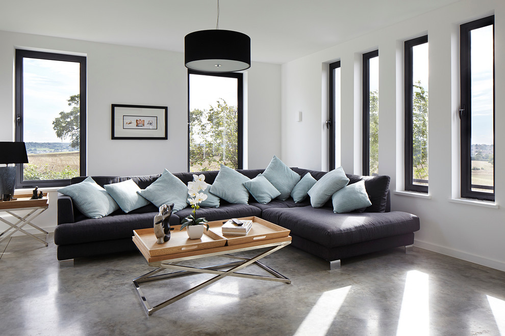 Design ideas for a modern living room in Essex.