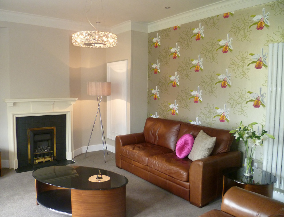Inspiration for a modern living room in Edinburgh.
