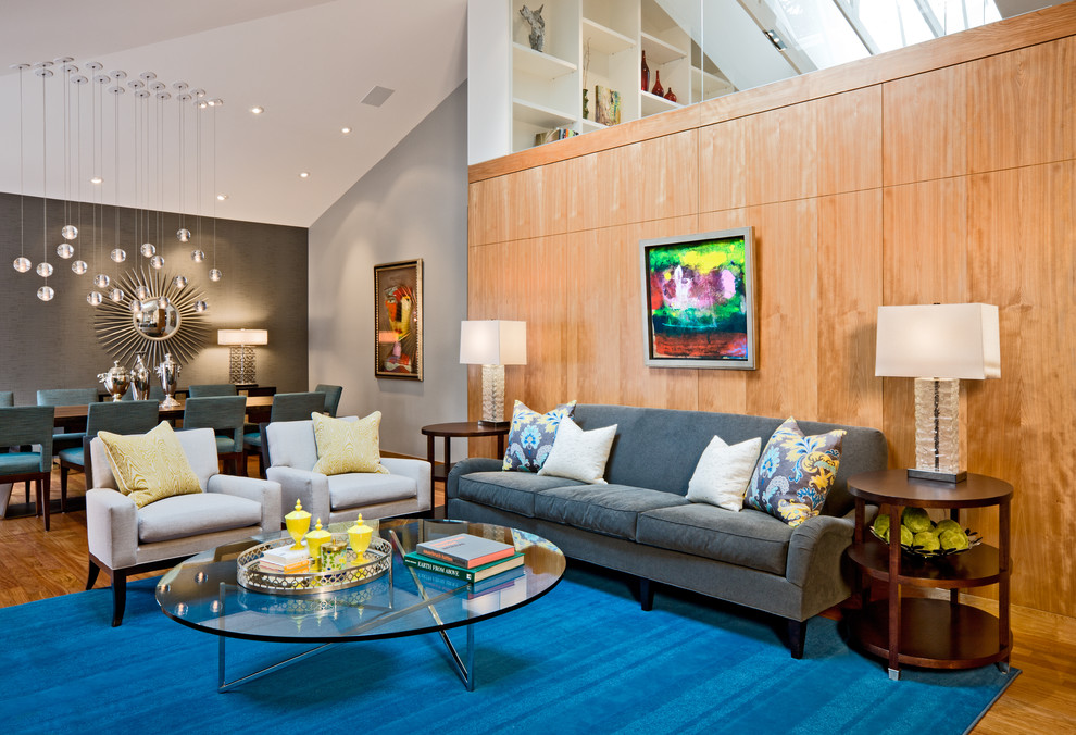 Large contemporary living room in Minneapolis.