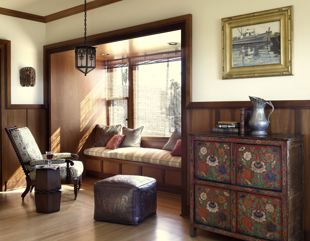 Inspiration for a timeless living room remodel in San Diego with no tv
