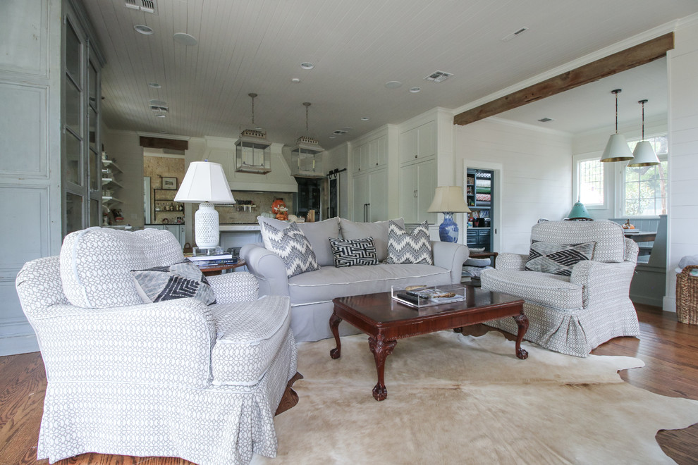 Historical Home in Texas Hill Country Farmhouse Living Room