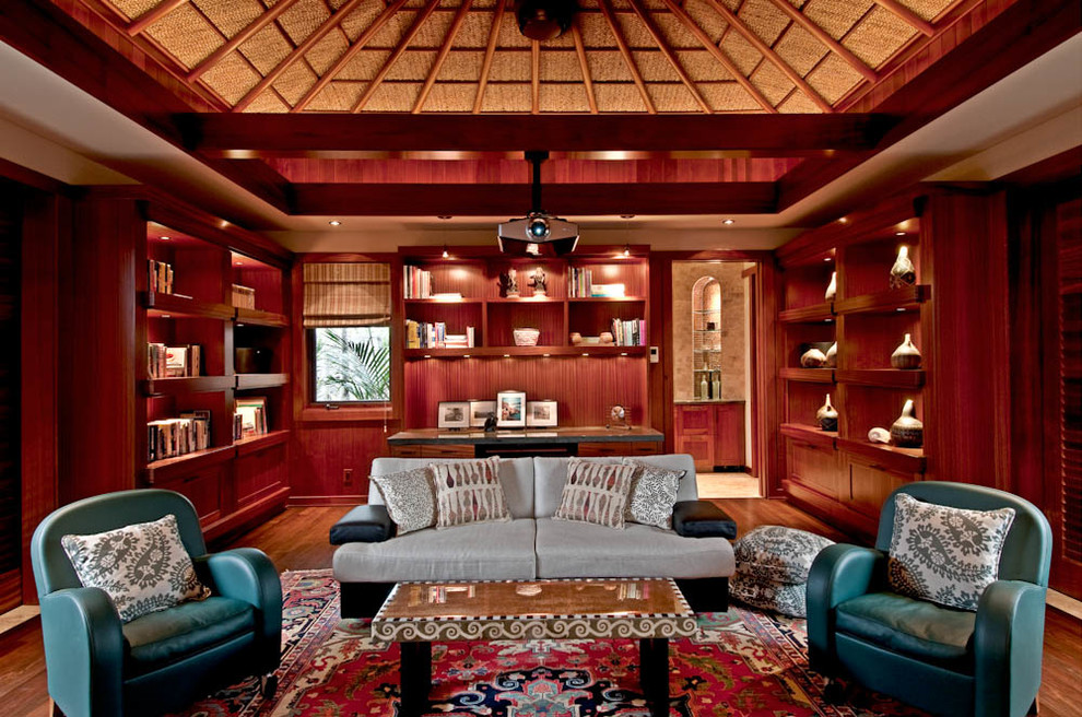 This is an example of a world-inspired living room in Hawaii.