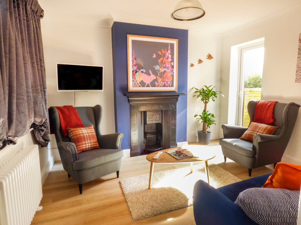 Eclectic living room in Dorset.